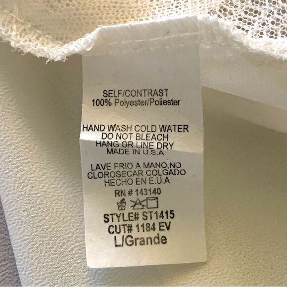 STYLE RACK TUNIC TOP WOMEN SMALL WHITE SHEER LACE HIGH LOW POPOVER. - Picture 9 of 9